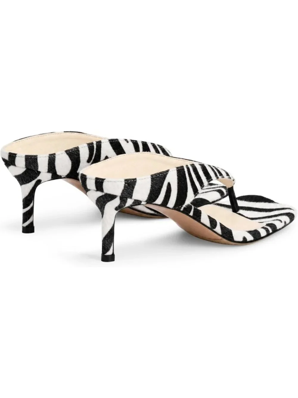 Stylish Thong Kitten Heels for Women - Square Toe Slip-On Low Heel Sandals